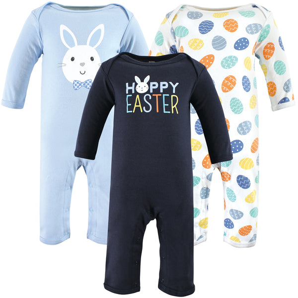 Hudson Baby Infant Boy Cotton Coveralls, Hoppy Easter