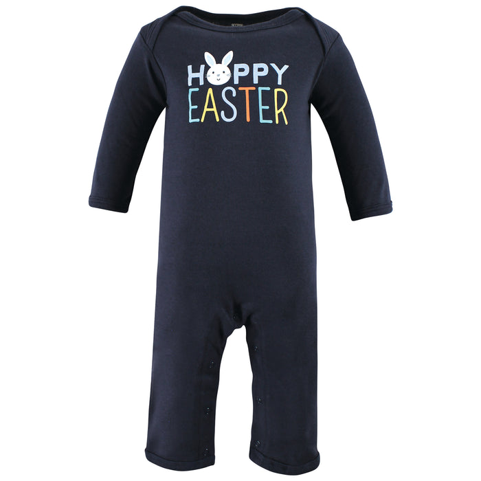 Hudson Baby Infant Boy Cotton Coveralls, Hoppy Easter