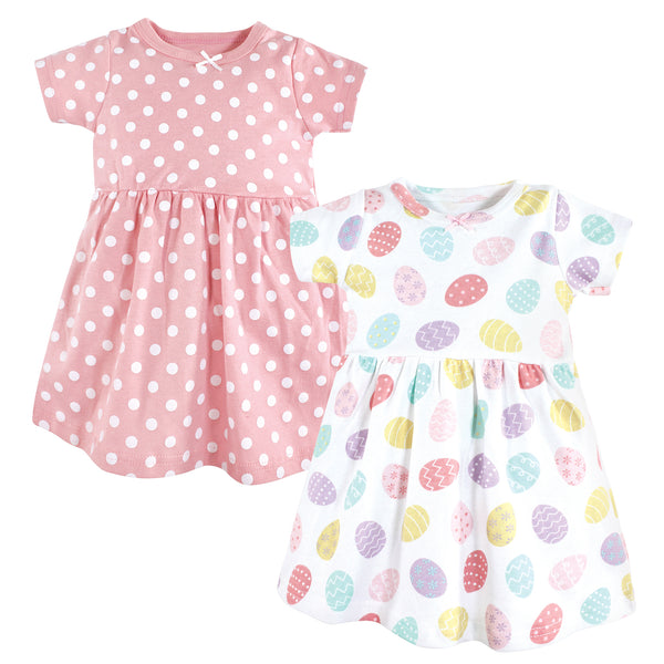 Hudson Baby Infant and Toddler Girl Cotton Dresses, Easter Eggs