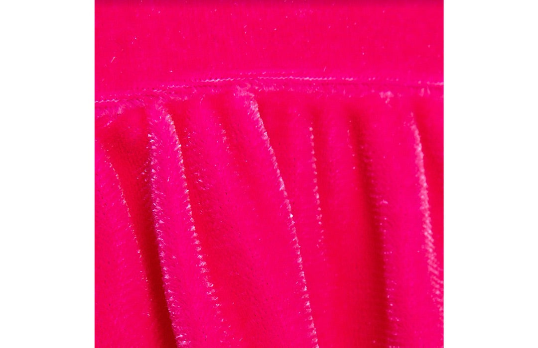Worthy Threads Long Sleeve Bubble Romper in Hot Pink Velvet