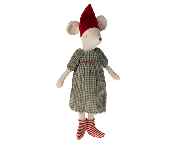 Maileg Medium Christmas Mouse, Girl - Dress