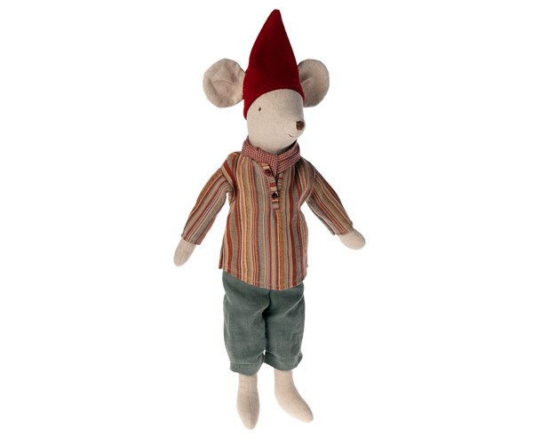 Maileg Medium Christmas Mouse, Boy - Scarf