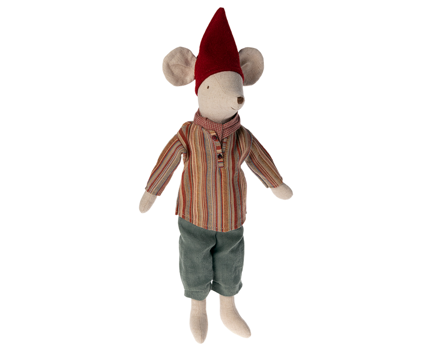 Maileg Medium Christmas Mouse, Boy - Scarf