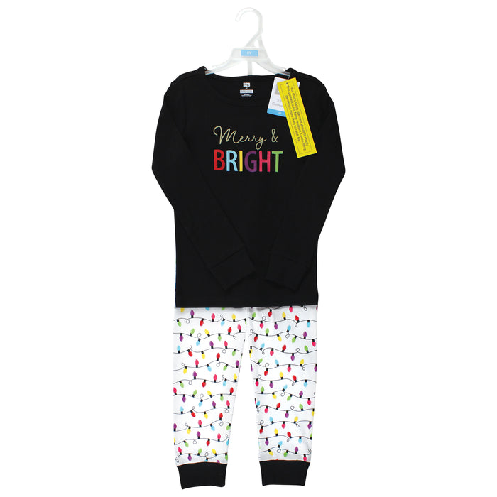 Hudson Baby Infant & Toddler Girl Cotton Pajama Set, Merry and Bright