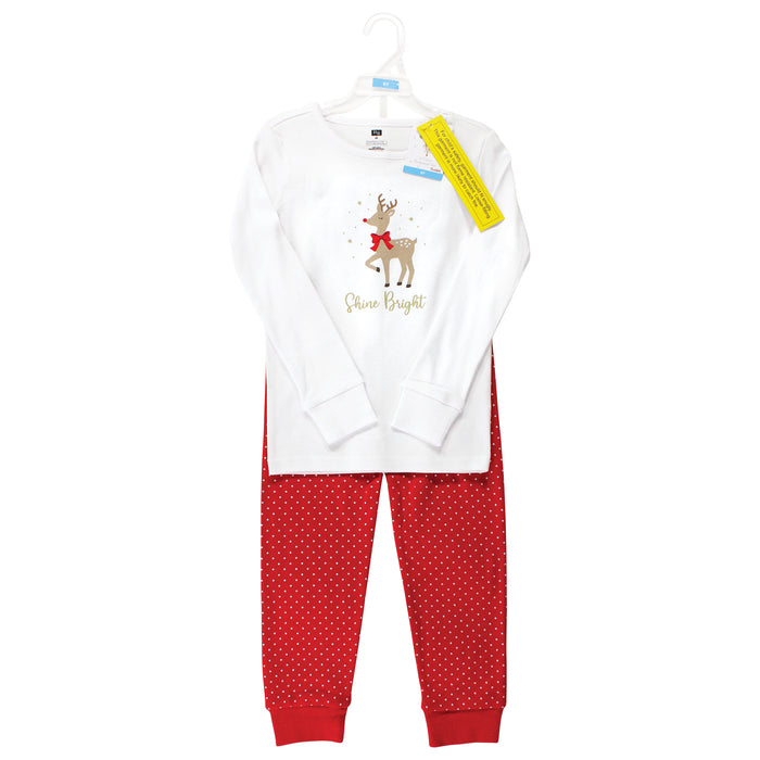 Hudson Baby Infant and Toddler Cotton Pajama Set, Fancy Rudolph