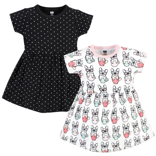 Hudson Baby Girls Cotton Dresses, Bonjour