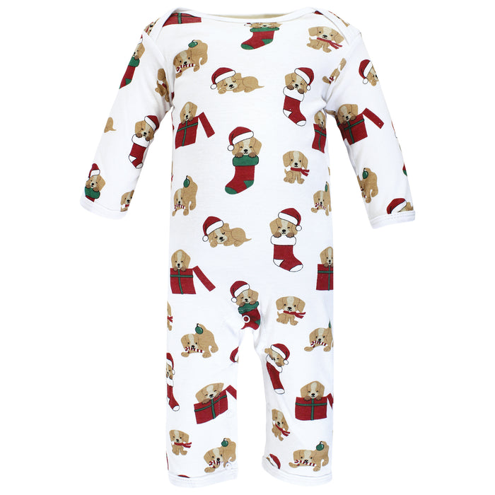 Hudson Baby 3-Pack Cotton Coveralls, Christmas Dog
