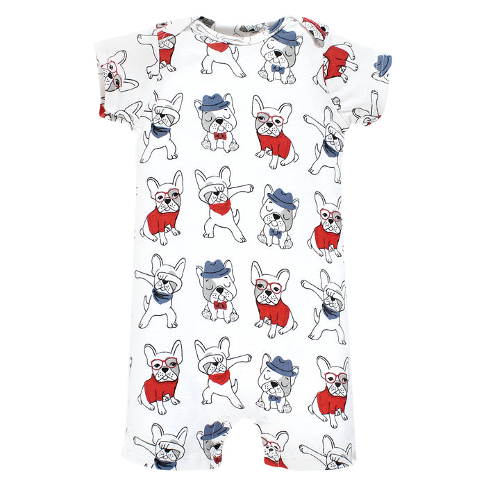 Hudson Baby Infant Boy Cotton Rompers, Boy Whimsical Dog