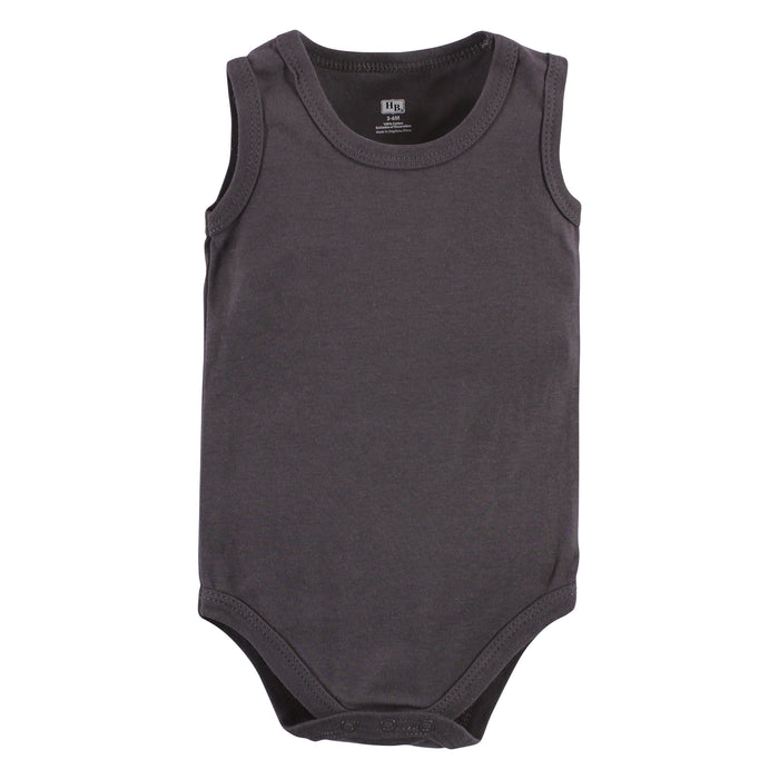 Hudson Baby Infant Boy Cotton Sleeveless Bodysuits, Boy Shark Types