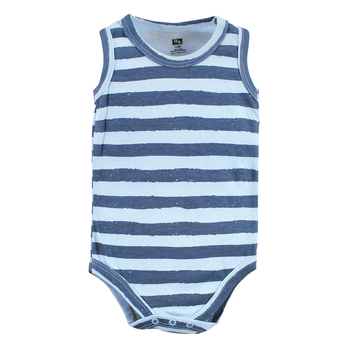 Hudson Baby Infant Boy Cotton Sleeveless Bodysuits, Boy Shark Types
