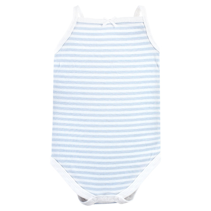 Hudson Baby Infant Girl Cotton Sleeveless Bodysuits, Girl Whale Types