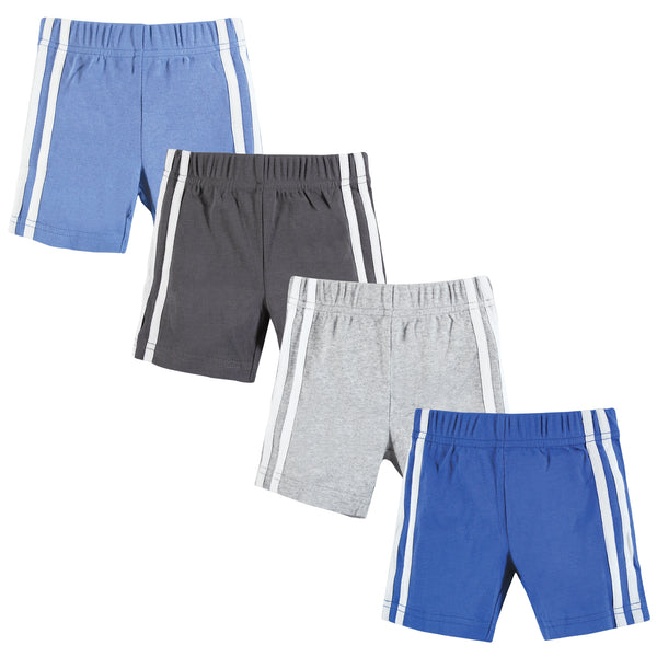 Hudson Baby Boy Shorts Bottoms 4-Pack, Blue