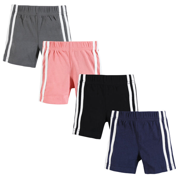 Hudson Baby Boy Shorts Bottoms 4-Pack, Red Navy