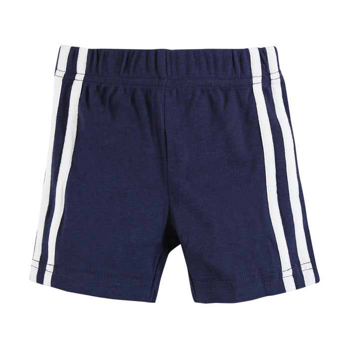 Hudson Baby Boy Shorts Bottoms 4-Pack, Red Navy