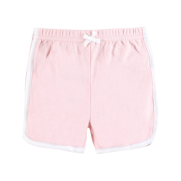 Hudson Baby Girl Shorts Bottoms 4-Pack, Pink Black