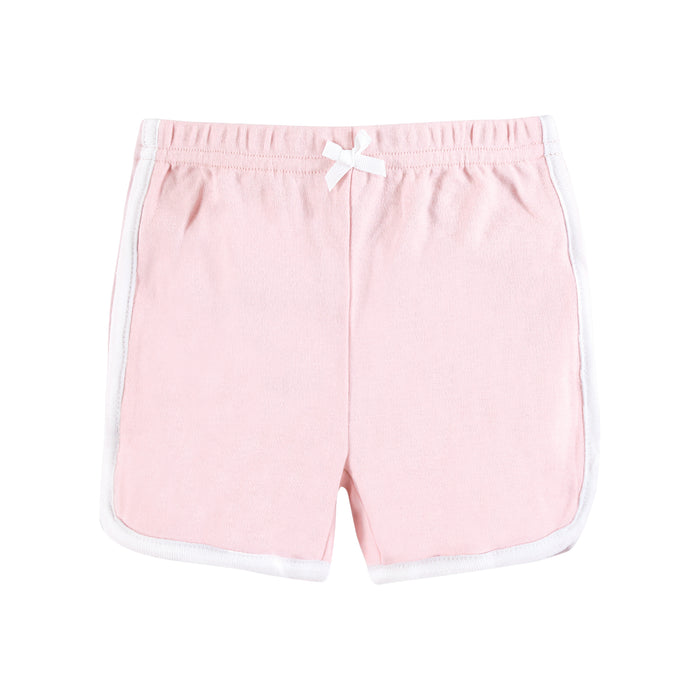 Hudson Baby Girl Shorts Bottoms 4-Pack, Pink White