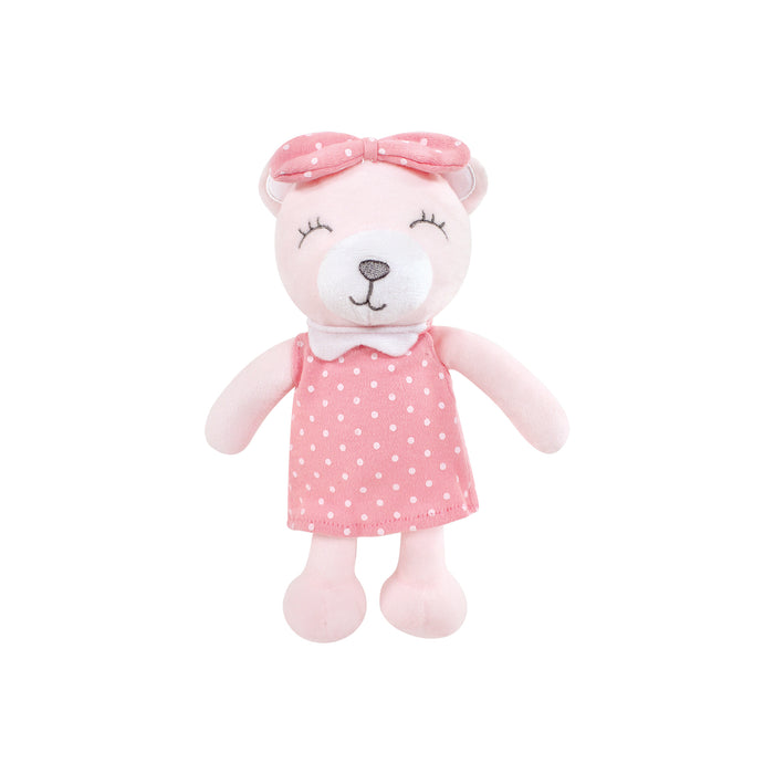 Hudson Baby Infant Girl Plush Bathrobe and Toy Set, Bear Girl, One Size