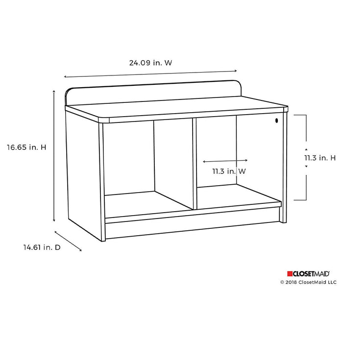 ClosetMaid Cubeical 149400 Heavy Duty Wood 2-Cube Storage Bench, White (2 Pack)