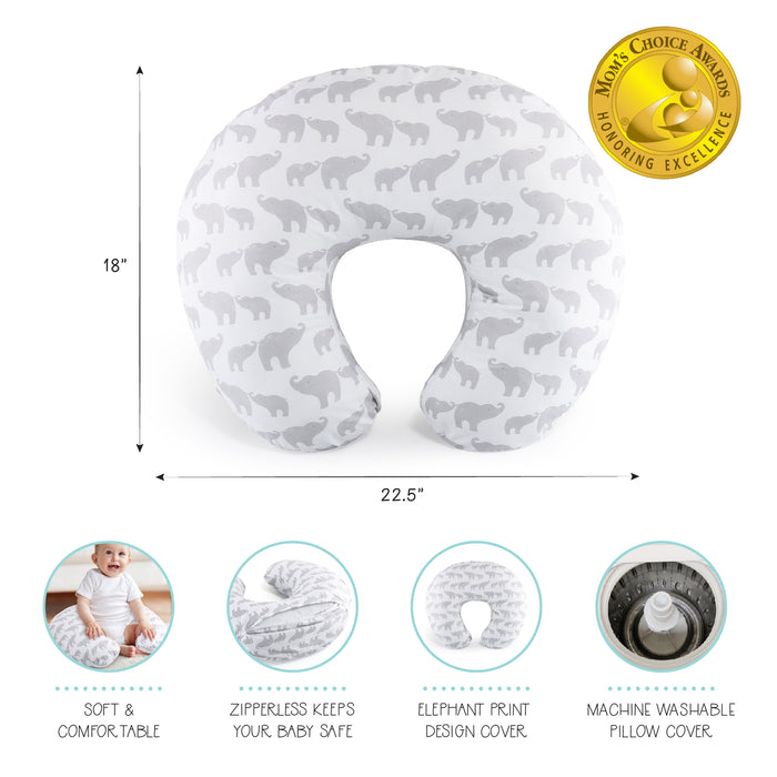 The Peanutshell Grey Elephant Nursing PIllow