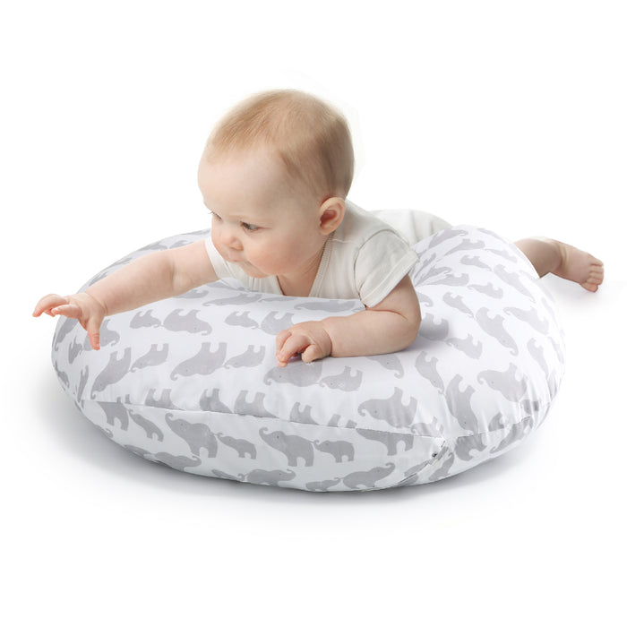 The Peanutshell Grey Elephant Nursing PIllow