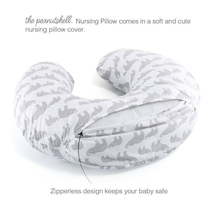 The Peanutshell Grey Elephant Nursing PIllow