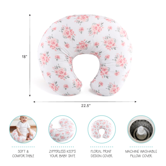 The Peanutshell Floral Rose Nursing Pillow