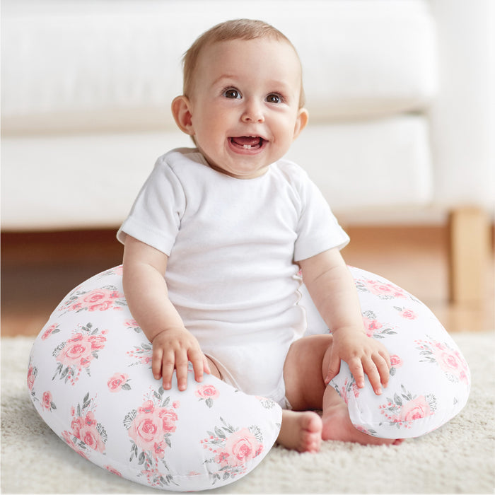 The Peanutshell Floral Rose Nursing Pillow