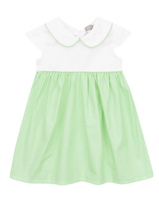 Mia Belle Girls Green Glam Polka Dot A-Line Dress by Kids Couture