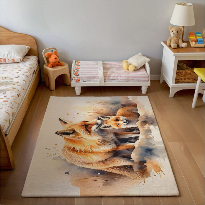 TeepeeJoy Kids and Nursery Fox Area Rug - Cunning Cuties