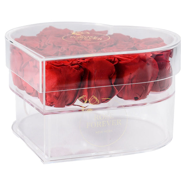 Rose Forever 15 Red Roses - Crystal Heart Box