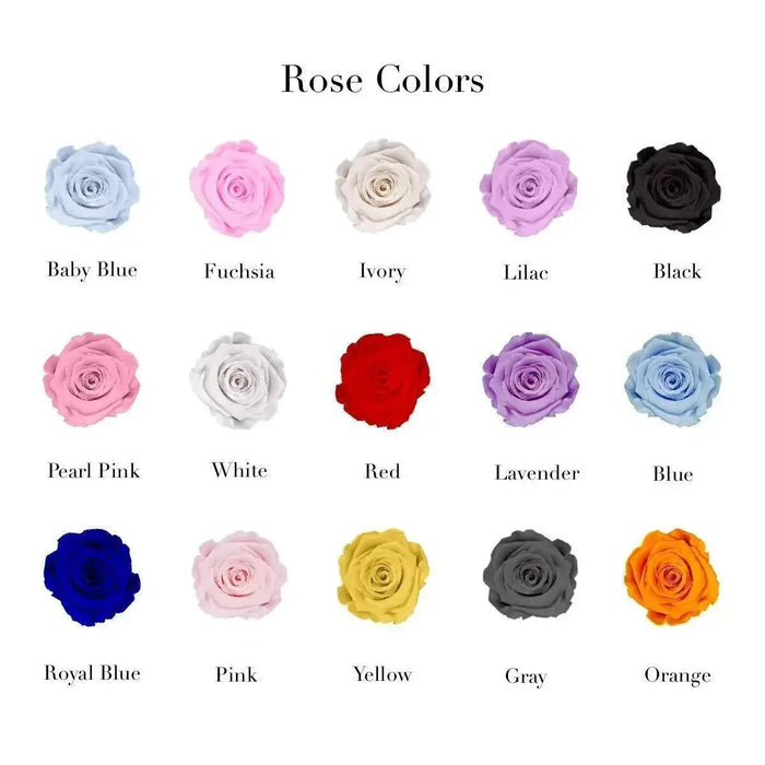 Rose Forever 15 Royal Blue Roses - Crystal Heart Box