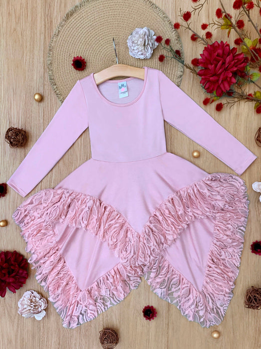 Mia Belle Girls Style Queen Pink Lace Tunic