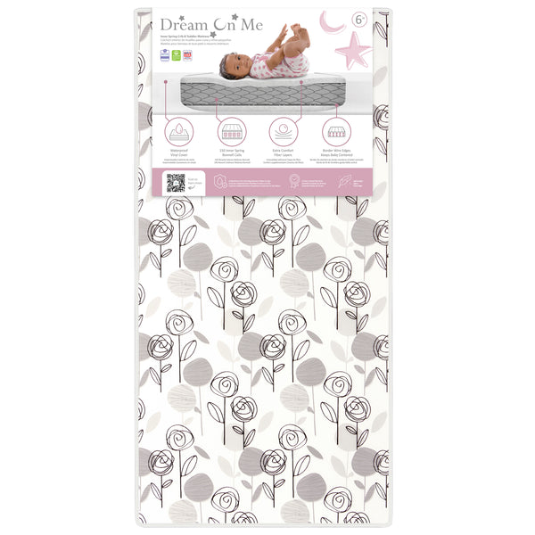 Dream On Me Endless Roses Crib and Toddler mattress