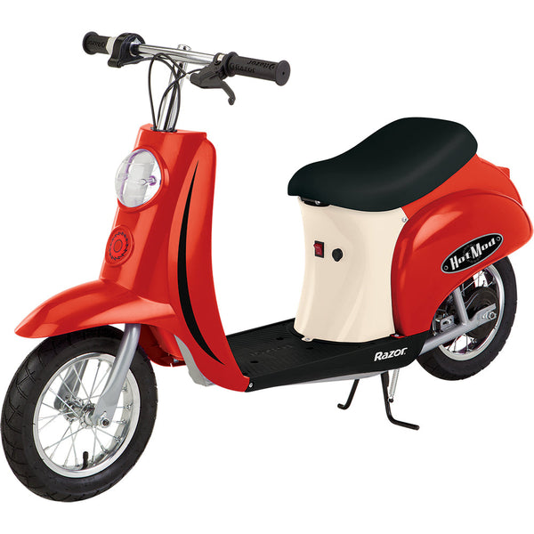 Razor Pocket Mod Miniature Euro 24V Electric Kids Ride On Retro Scooter, Red