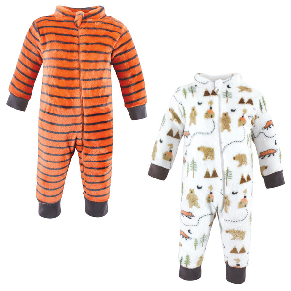 Hudson Baby Infant Boy Plush Jumpsuits, Camping