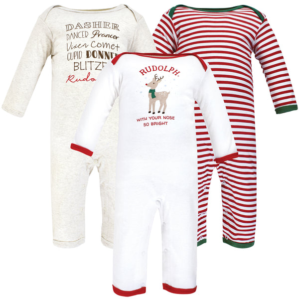 Hudson Baby Infant Boy Cotton Coveralls, Rudolph Reindeer