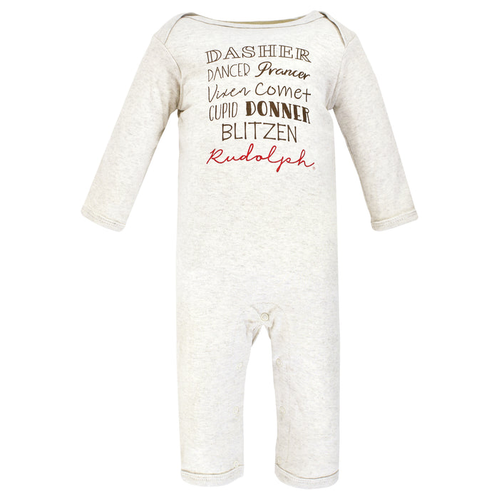 Hudson Baby Infant Boy Cotton Coveralls, Rudolph Reindeer