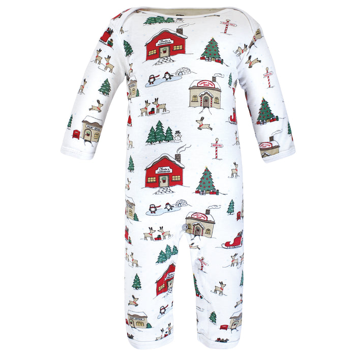 Hudson Baby 3-Pack Cotton Coveralls, North Pole