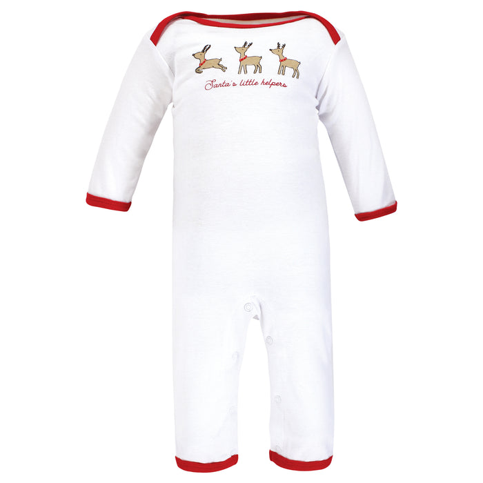 Hudson Baby 3-Pack Cotton Coveralls, North Pole