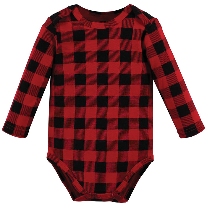 Hudson Baby Cotton Long-Sleeve Bodysuits, Christmas Tree 5-Pack