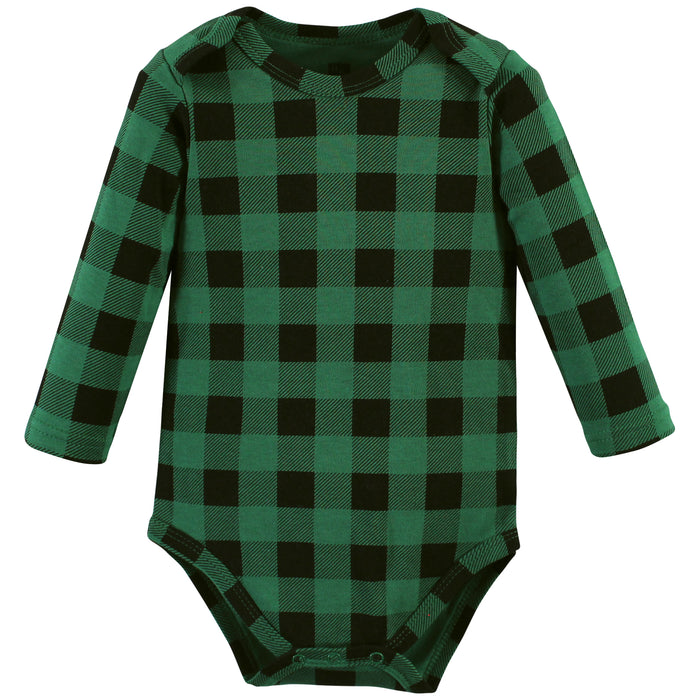 Hudson Baby Cotton Long-Sleeve Bodysuits, Christmas Tree 5-Pack