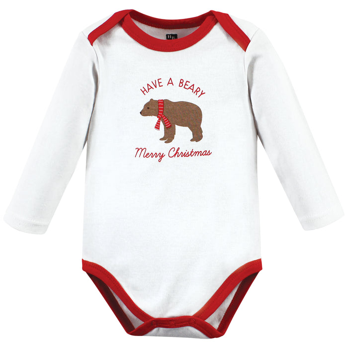 Hudson Baby Cotton Long-Sleeve Bodysuits, Moose Be Christmas