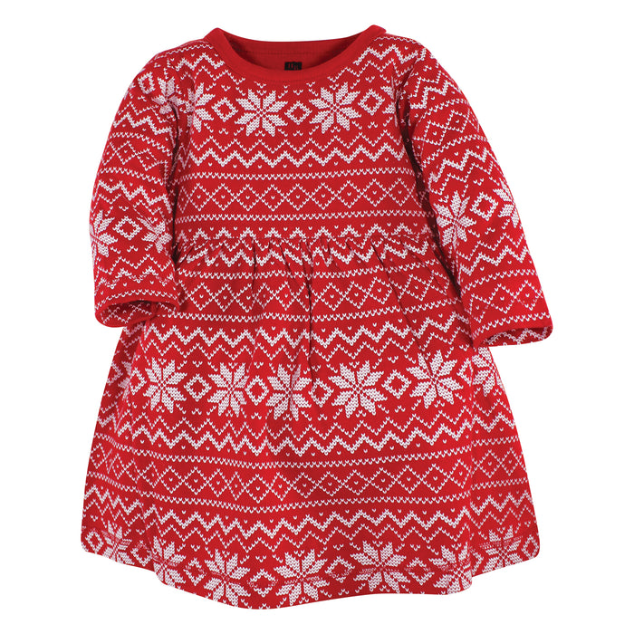 Hudson Baby Infant and Toddler Girl Cotton Dresses, Christmas Forest