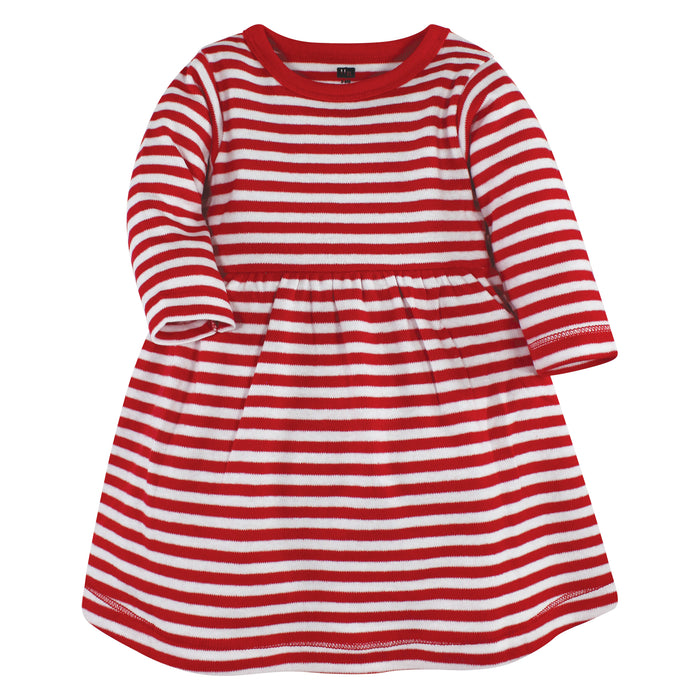 Hudson Baby Infant and Toddler Girl Cotton Dresses, North Pole