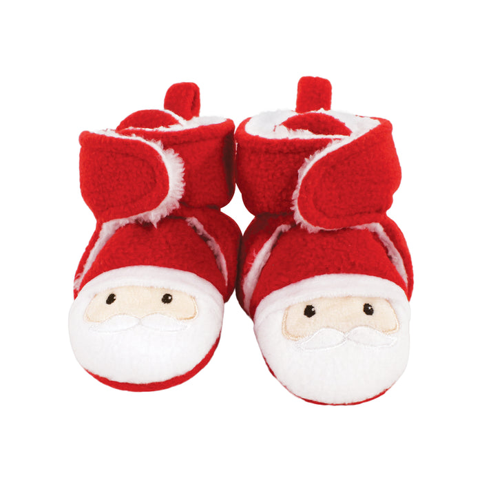 Hudson Baby 3-Piece Trapper Hat, Mitten and Bootie Set, Santa
