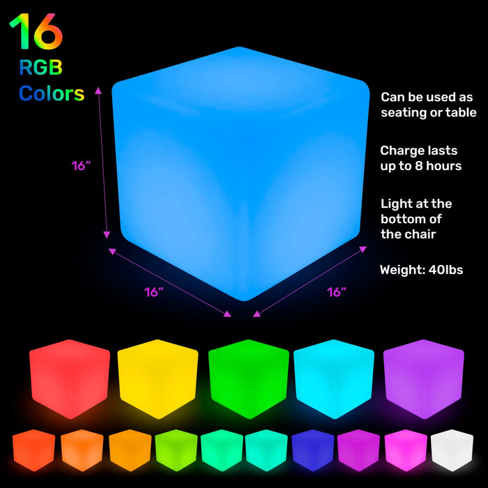 HullaBalloo LED Cube 20"