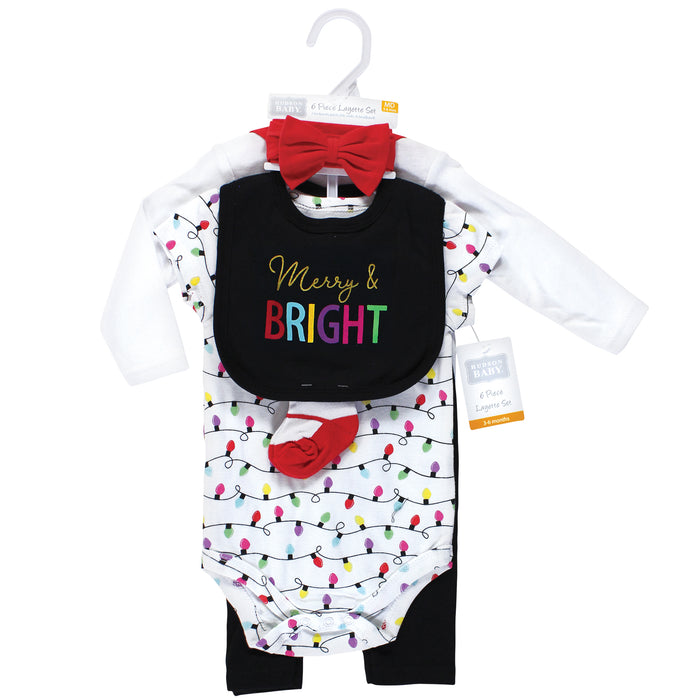 Hudson Baby Infant Girl Cotton Layette Set, Merry and Bright