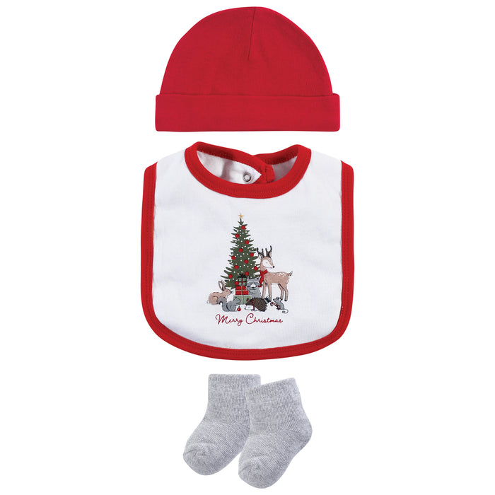 Hudson Baby Cotton 6-Piece Layette Set, Christmas Forest
