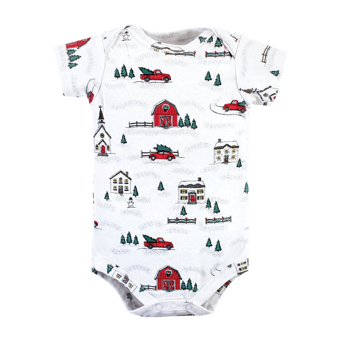 Hudson Baby Cotton 6-Piece Layette Set, Christmas Scene