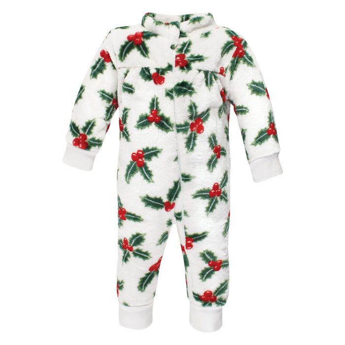 Hudson Baby Infant Girls Plush Jumpsuits, Holly
